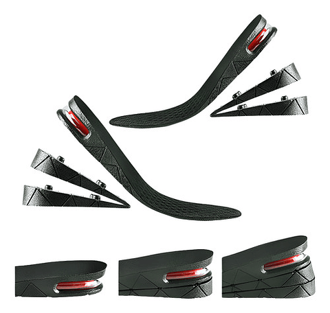 2* Plantilla De Altura Taloneras Gel Aumenta Estatura 3-6cm Color Negro Tamaño De La Plantilla 35-44