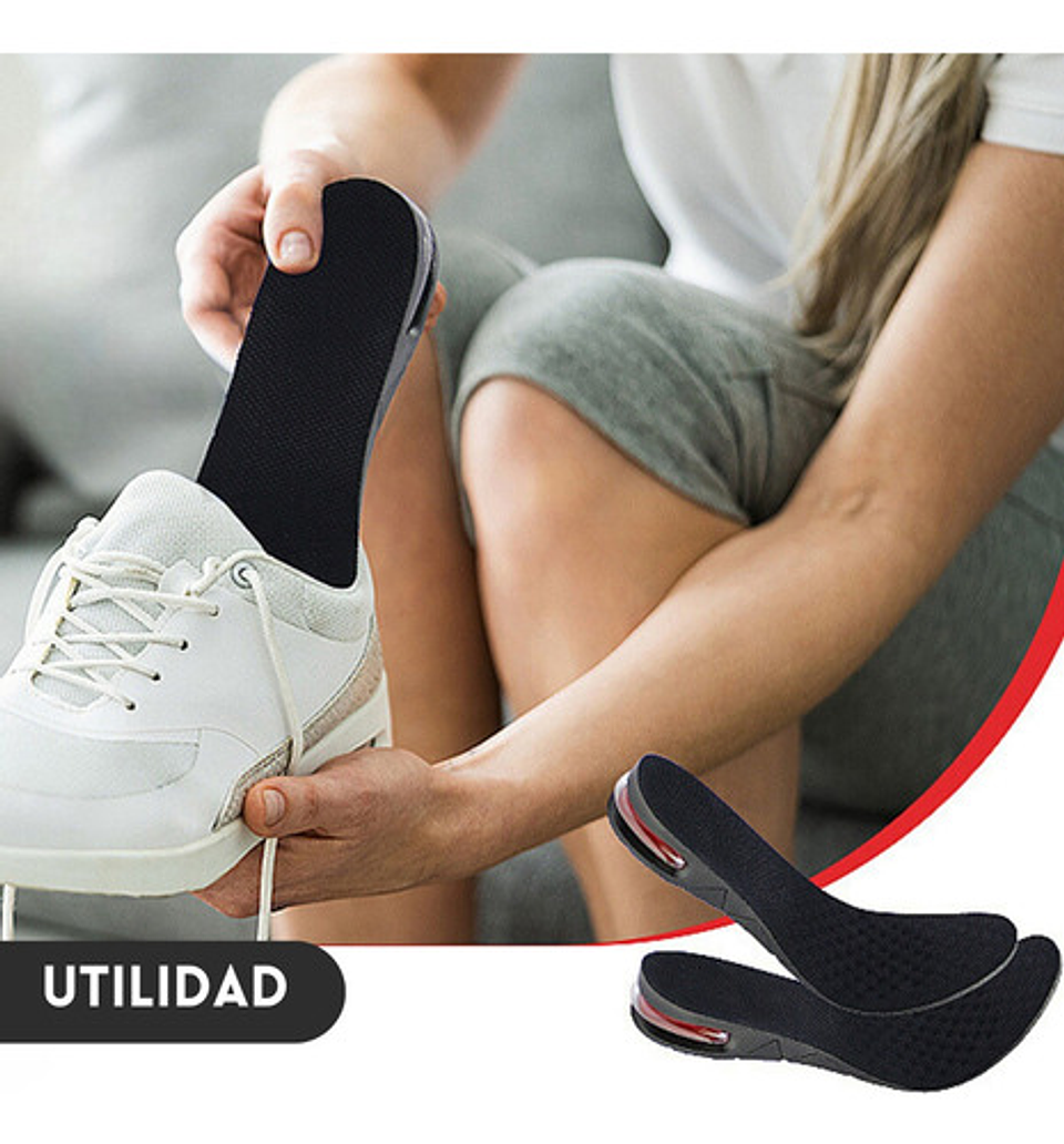 2* Plantilla De Altura Taloneras Gel Aumenta Estatura 3-6cm Color Negro Tamaño De La Plantilla 35-44 3