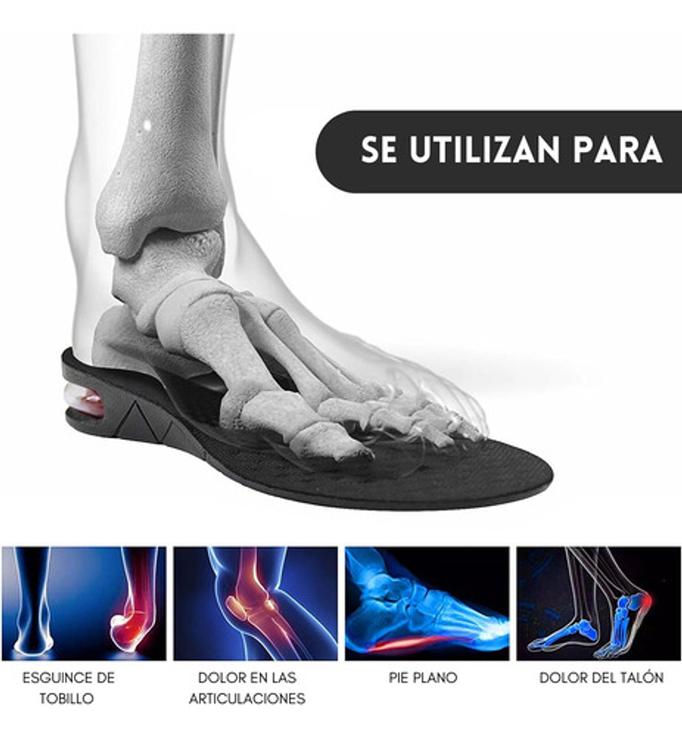 2* Plantilla De Altura Taloneras Gel Aumenta Estatura 3-6cm Color Negro Tamaño De La Plantilla 35-44 6