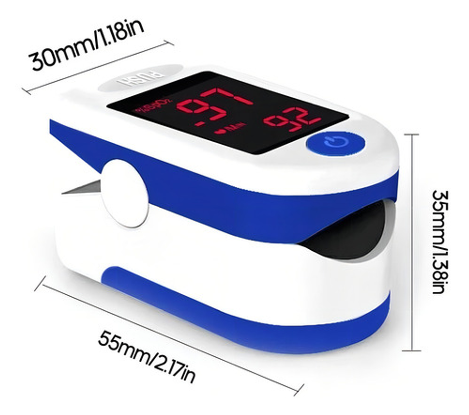 Oximetro Saturometro De Pulso Digital Otec Adultos Azul 3