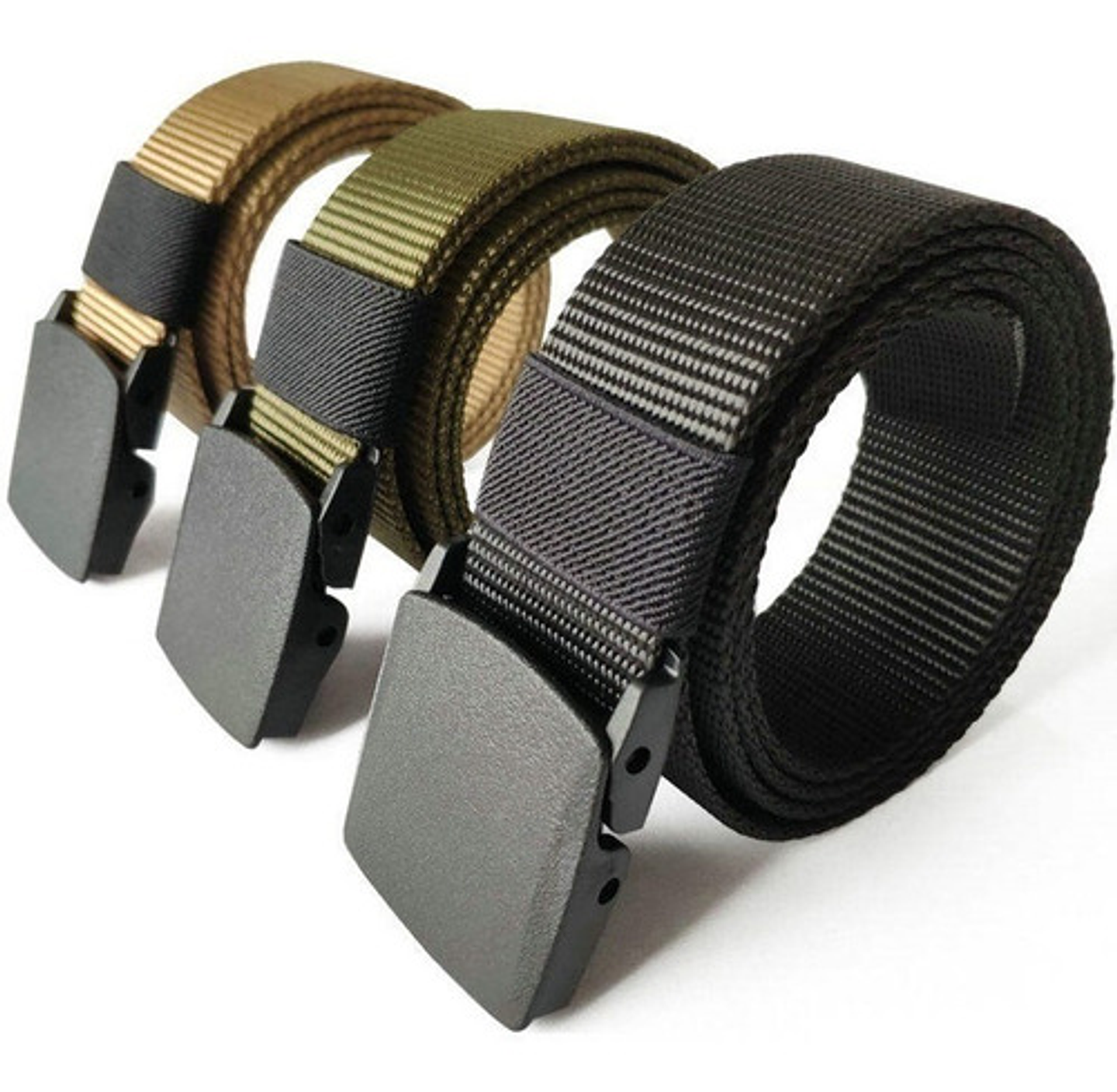 Correa/cinturon Tactico De Nylon Para Hombre Color Negro Talla Estándar 3