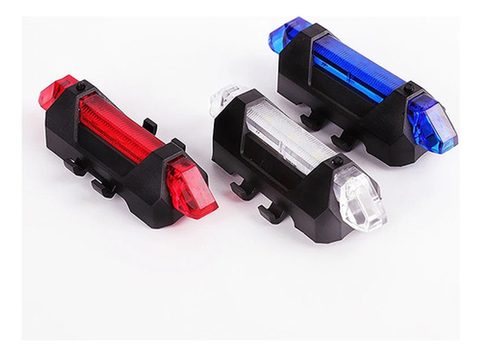 Luz Led Recargable Usb Para Bicicleta Trasera Color Blanco 3