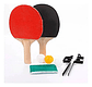 Kit Ping Pong Buona 2 Paletas Madera Rojo Negro 3 Pelotas Red Incluida - Miniatura 3