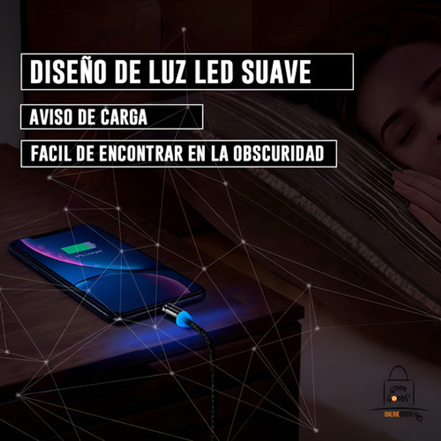 Cable Cargador Magnético Usb 3 En 1 Tipo-c Micro Usb Ios Negro 9