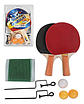Kit Ping Pong Buona 2 Paletas Madera Rojo Negro 3 Pelotas Red Incluida - Miniatura 2