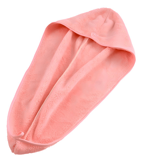 Toalla De Secado Para Cabello Tipo Turbante Color Rosado