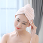 Toalla De Secado Para Cabello Tipo Turbante Color Rosado - Miniatura 6