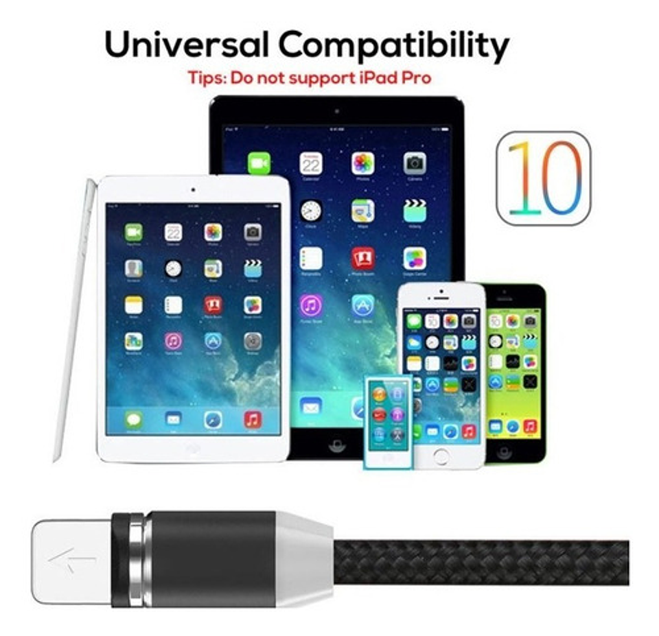 Pack X4 [cable Magnético Usb 3 En 1 Tipo-c/micro Usb/i Pple] 6