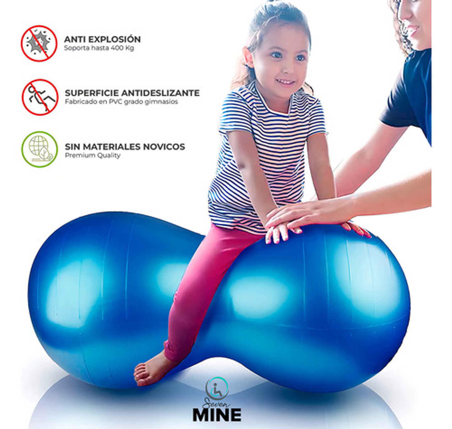 Pelota Pilates Yoga Forma Cacahuate (85 Cm, Color Azul) Gym 3