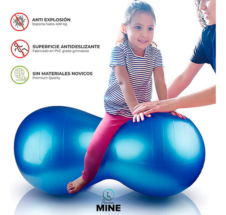 Pelota Pilates Yoga Forma Cacahuate (85 Cm, Color Azul) Gym 3