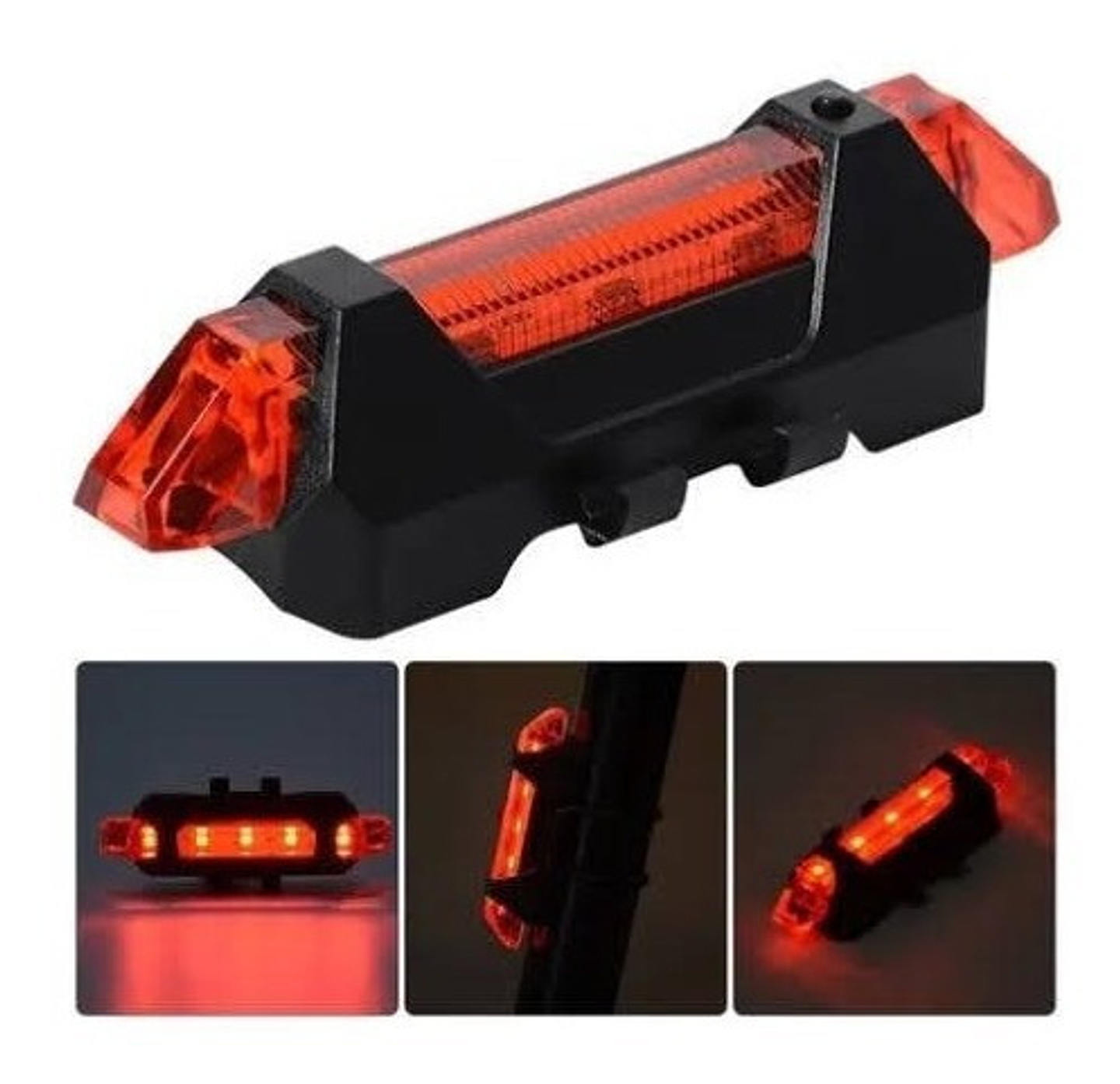 Pack X6 Luz Led + Usb Recargable Para Bicicleta 3
