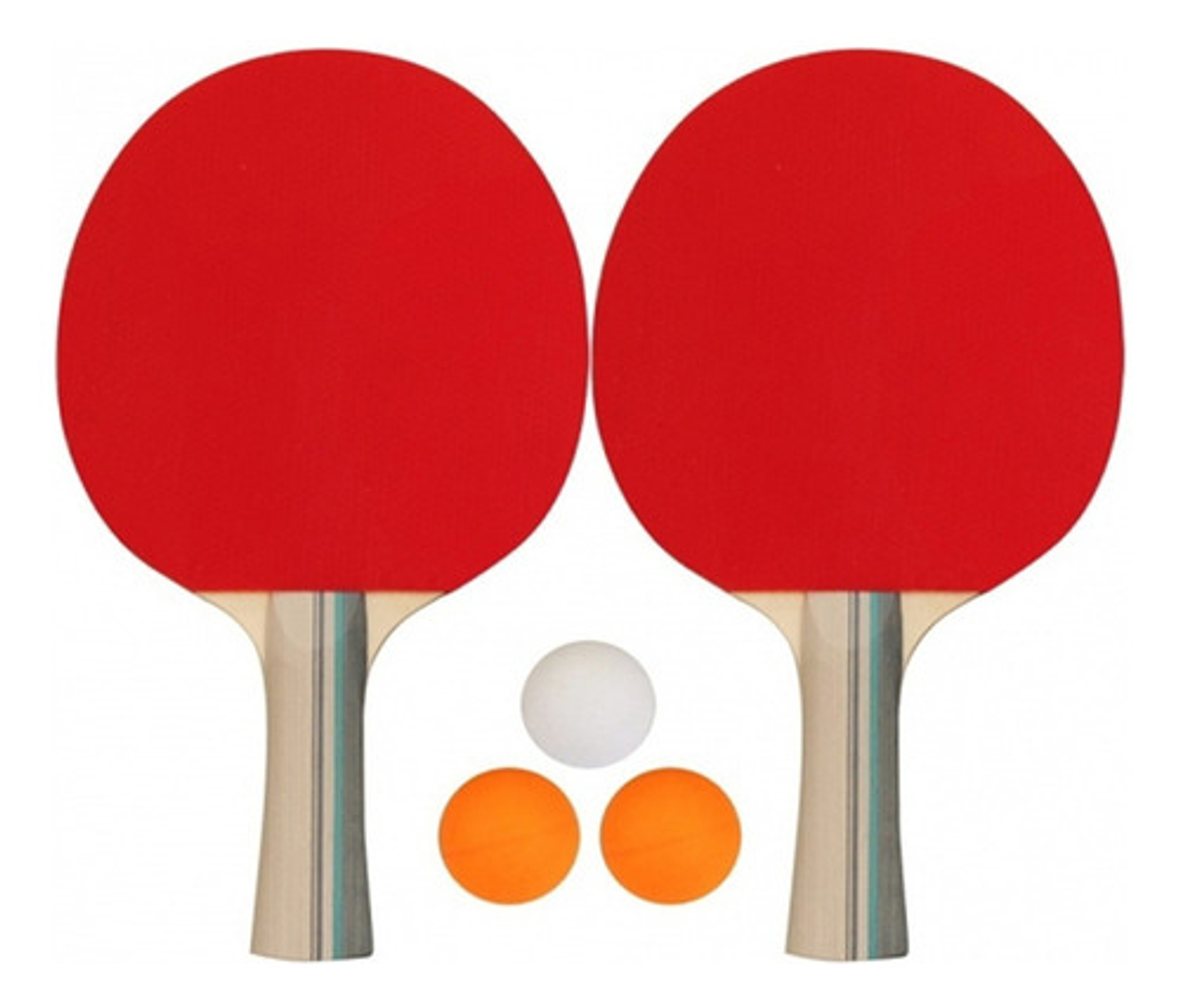 Kit De Ping Pong Con 2 Raquetas, 3 Pelotas, Red Y Soporte Rojo/ Negro Madera 3