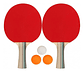 Kit De Ping Pong Con 2 Raquetas, 3 Pelotas, Red Y Soporte Rojo/ Negro Madera - Miniatura 3
