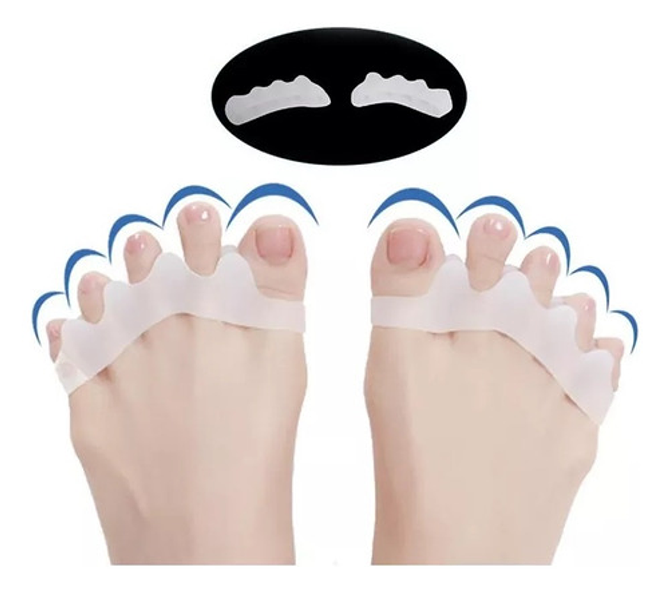 Separador Dedos Pie Silicona Marin Corrector Juanete Almohadilla Pack Blanco 2
