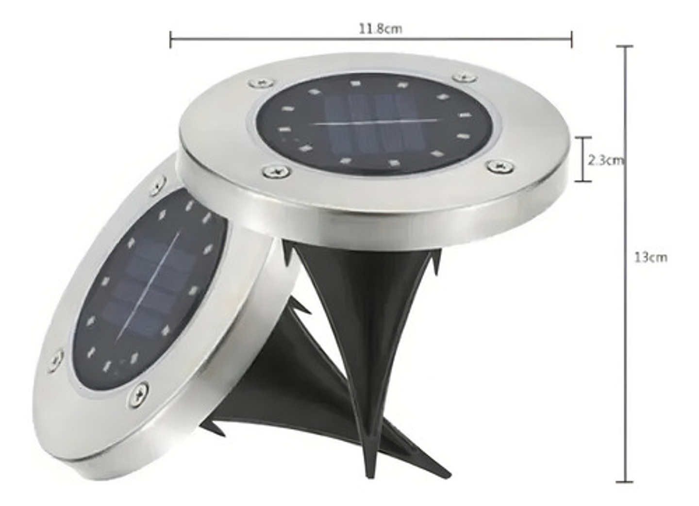 Kit 10 Focos Tipo Estacas Solares Exterior Jardin Quincho Pa Estructura Plateado 5