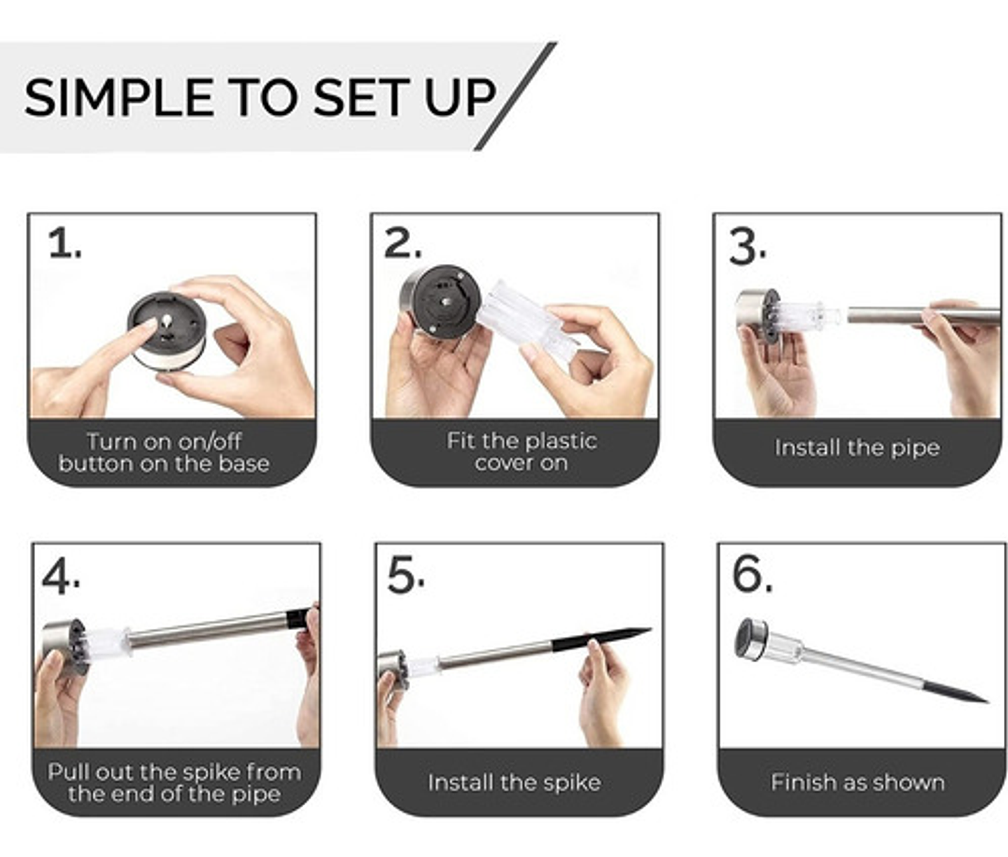 Kit 10 Focos Tipo Estacas Solares Exterior Jardin Quincho Pa Estructura Plateado 9