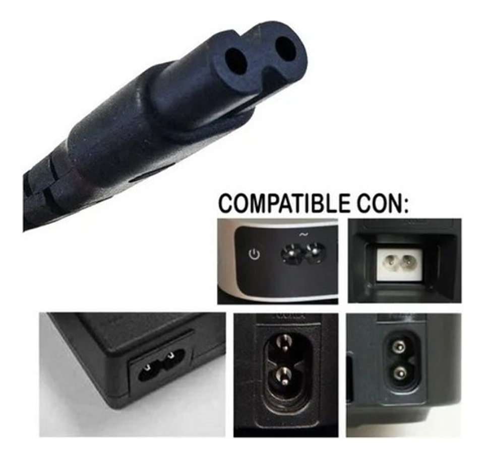 Cable T/8 Poder/corriente Para[cargador/play/impresora/otro] Color Negro 5