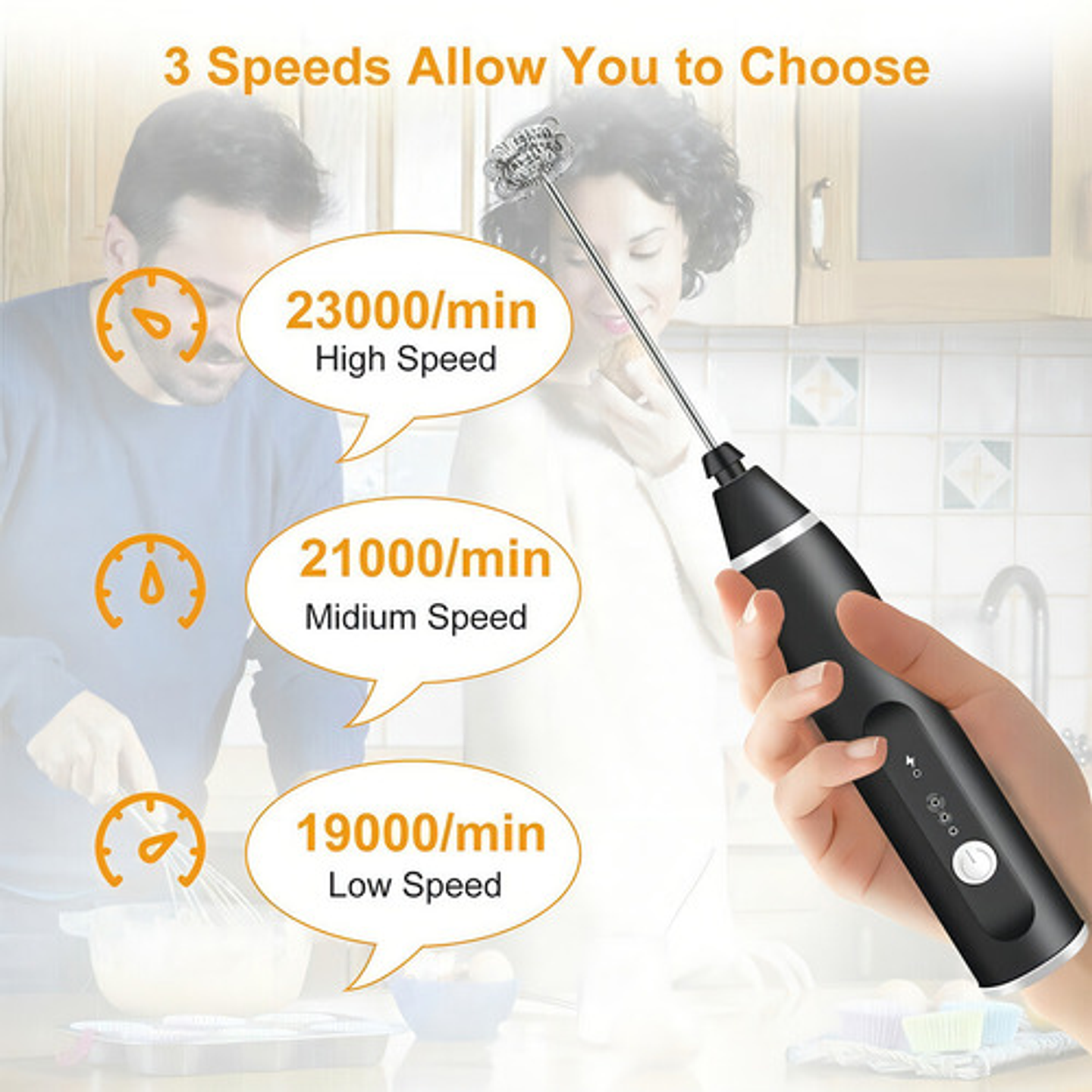 X2 Mini Batidor Revolvedor De Café Y Espuma Leche Recargable Color Blanco O Negro 7