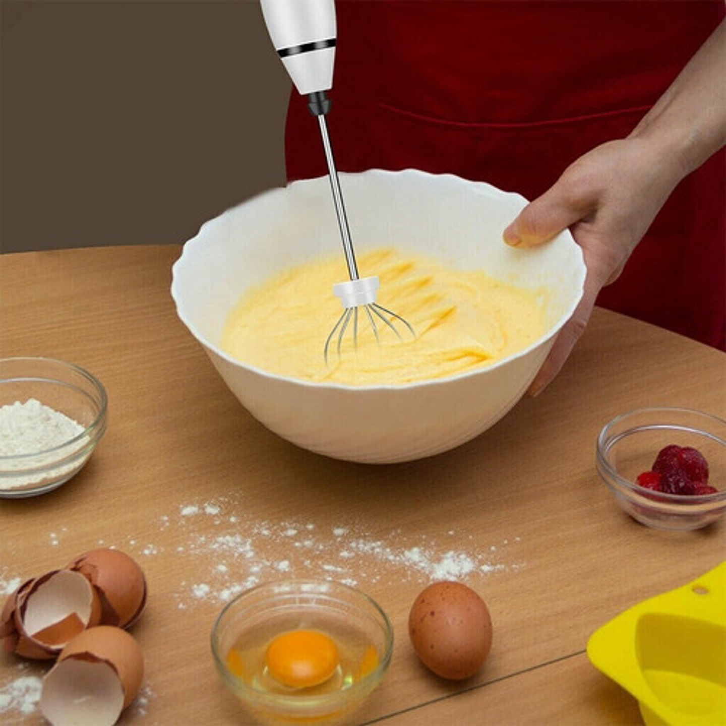 X2 Mini Batidor Revolvedor De Café Y Espuma Leche Recargable Color Blanco O Negro 2