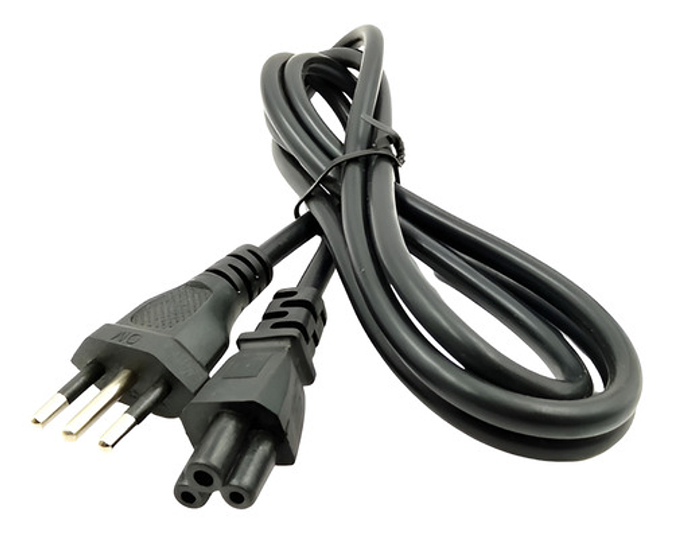Cable Fuente Poder Tipo Trebol Pc Cargador 1.5 Mts Color Neg 1