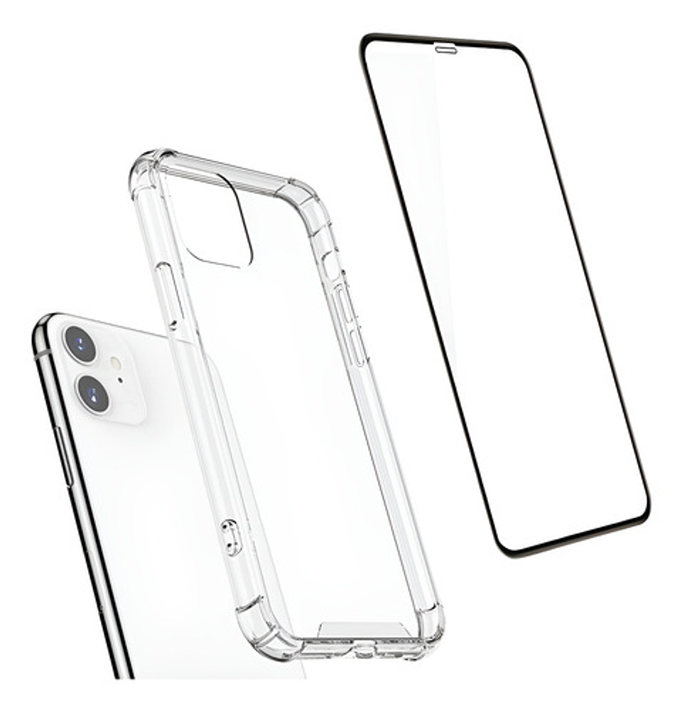 Kit Carcasa Para  iPhone 11 Antigolpes + Lamina De Vidrio 1