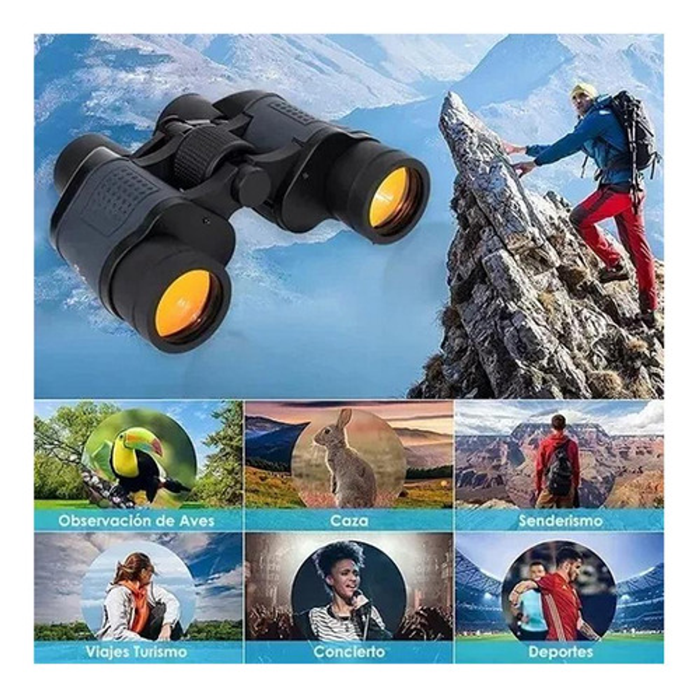 Binoculares Telescópicos De Alta Resolución Hd 60x60 3000 M 4