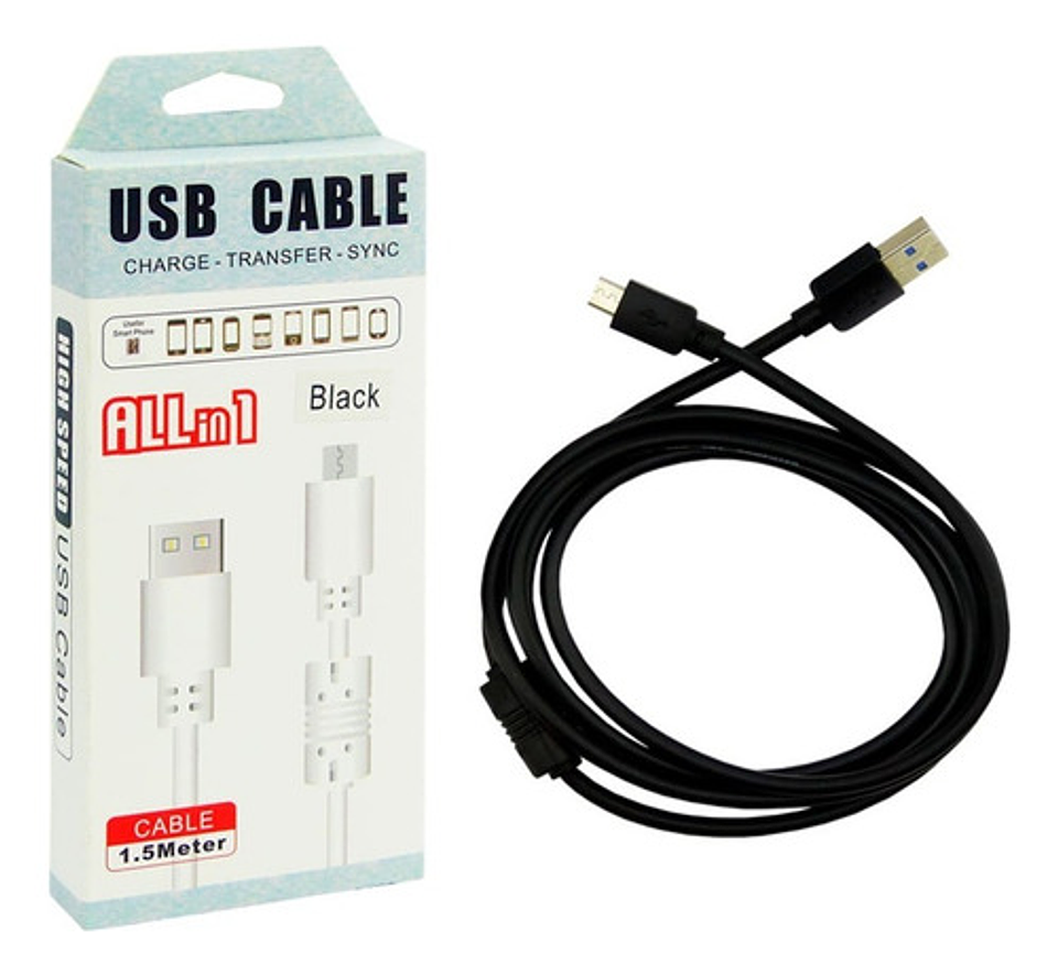 Cable Usb All In 1 Con Filtro Para Control Ps4 Xbox One 1.5m 3