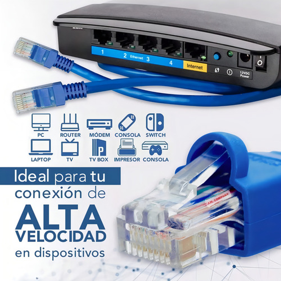 Cable De Red Lan Ethernet Rj45 Utp 20 Metros Mts Armado 11