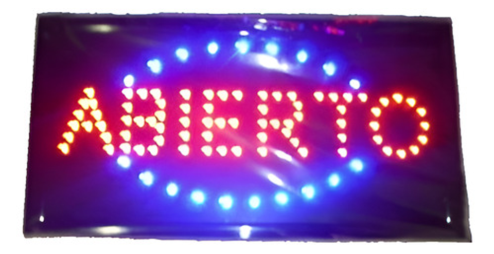 Letreros Luminoso Led Abierto Color De La Luz Colores 1