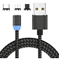 Cable Cargador Magnético Usb 3 En 1 Tipo-c/micro Usb/ios Color Rojo Negro - Miniatura 7