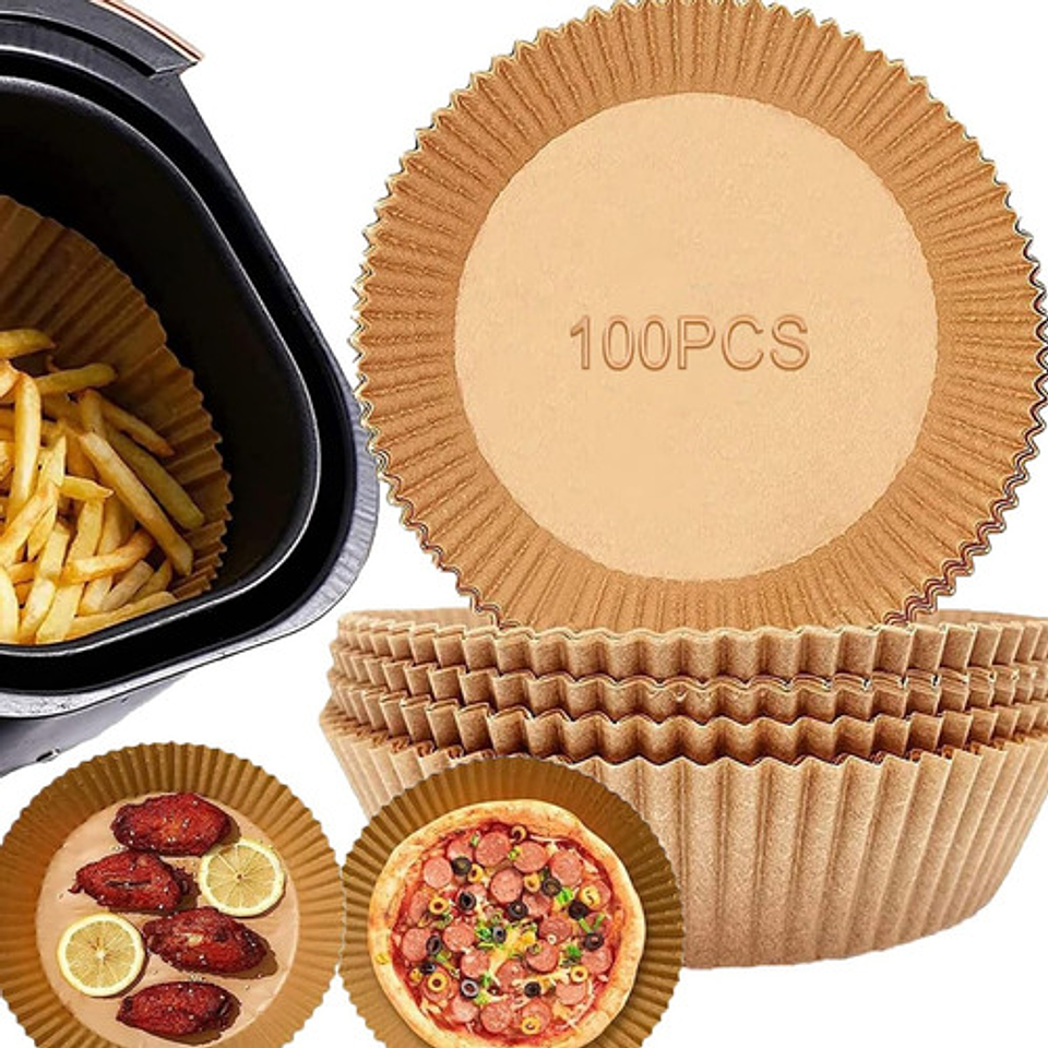 Forro De Papel Desechable Horno Para Freidora De Aire 100pzs 1