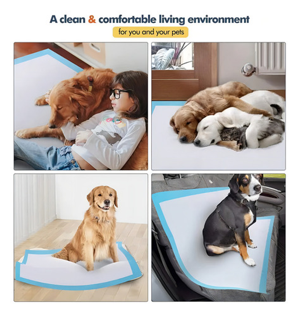 100 Pañales Tipo Sabanillas Desechable Mascotas Perros 45cm 7