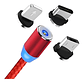 Cable Cargador Magnético Usb 3 En 1 Tipo-c/micro Usb/ios Color Rojo - Miniatura 1