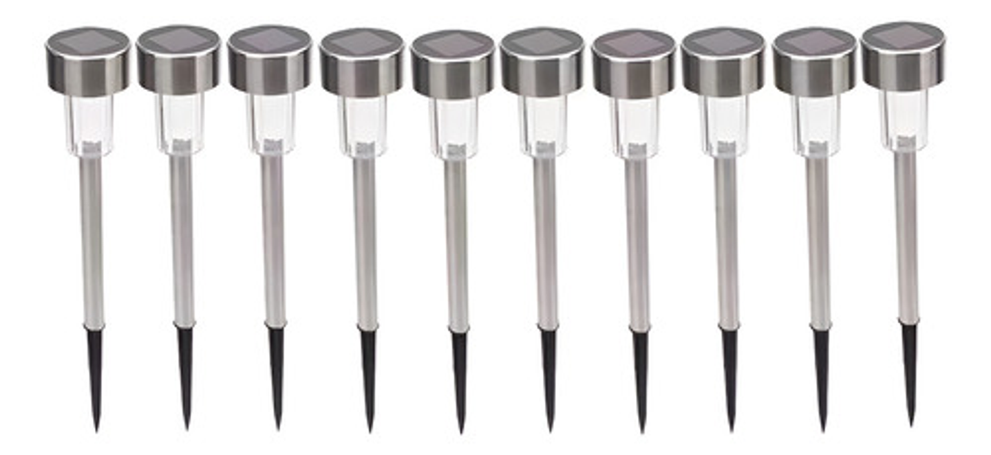 Pack X10 Focos Solar Antorcha Jardín Decoración Luz Cálida 1