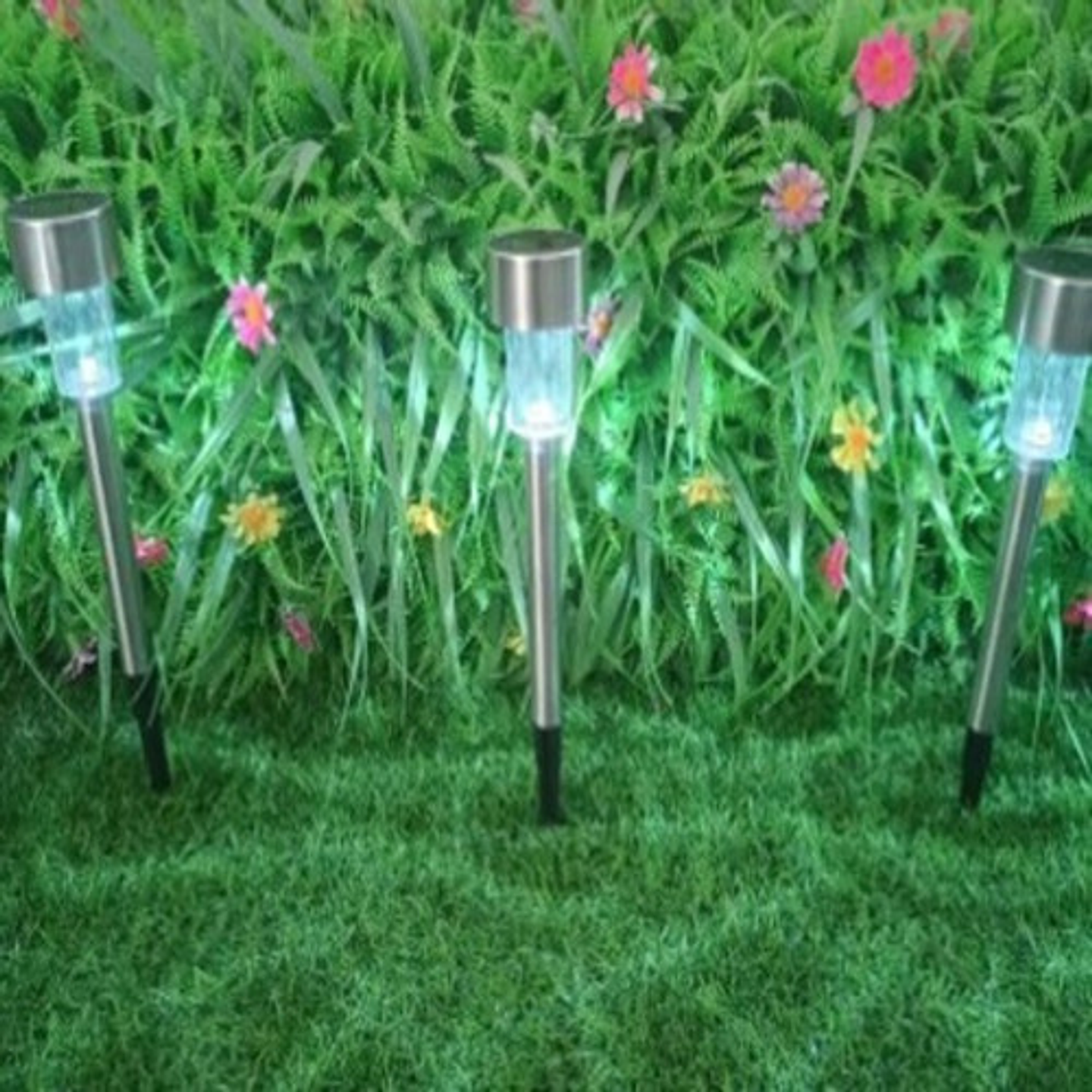 Pack X10 Focos Solar Antorcha Jardín Decoración Luz Cálida 6