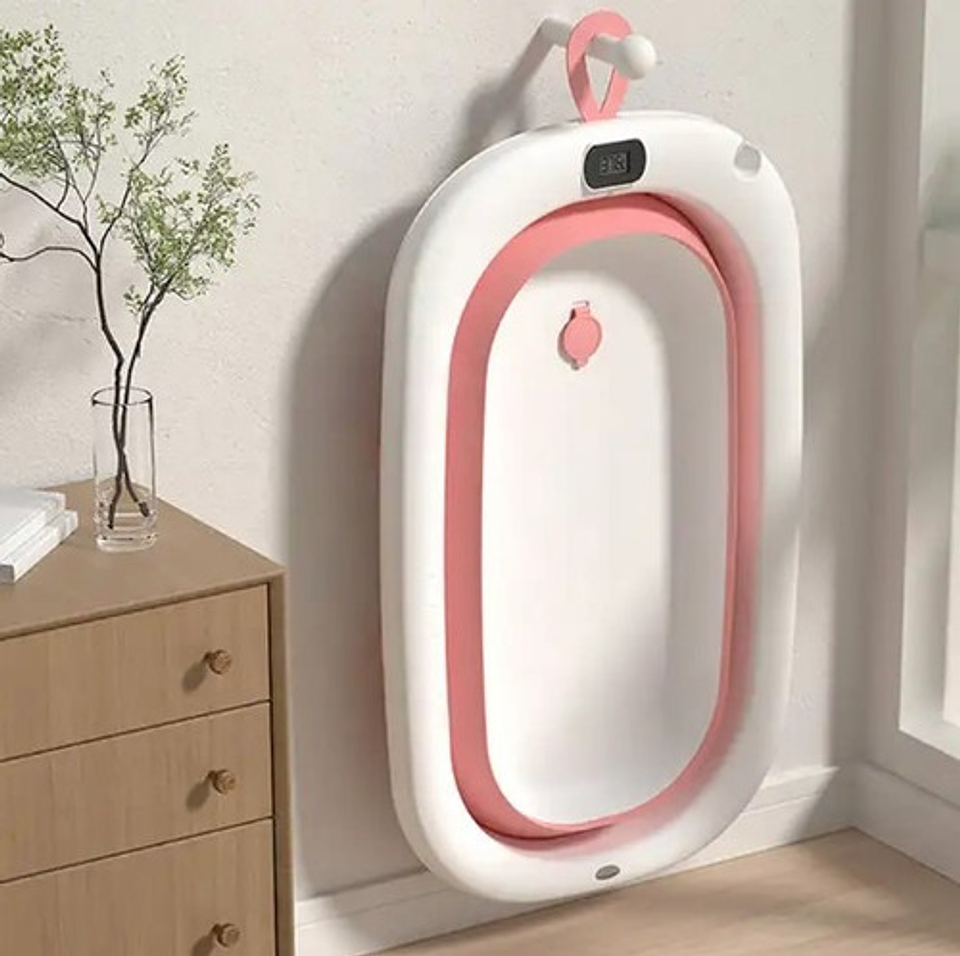 Bañera Plegable Bebe Con Cojin Almohada Y Reductor Rosada Rosa Bañera Plegable Rosa 3