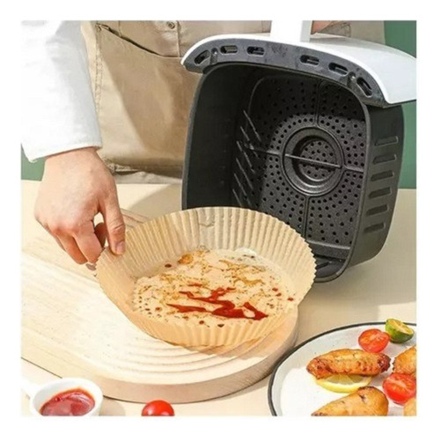 Forro De Papel Antiadherente Para Freidora De Aire, 100pzs 5