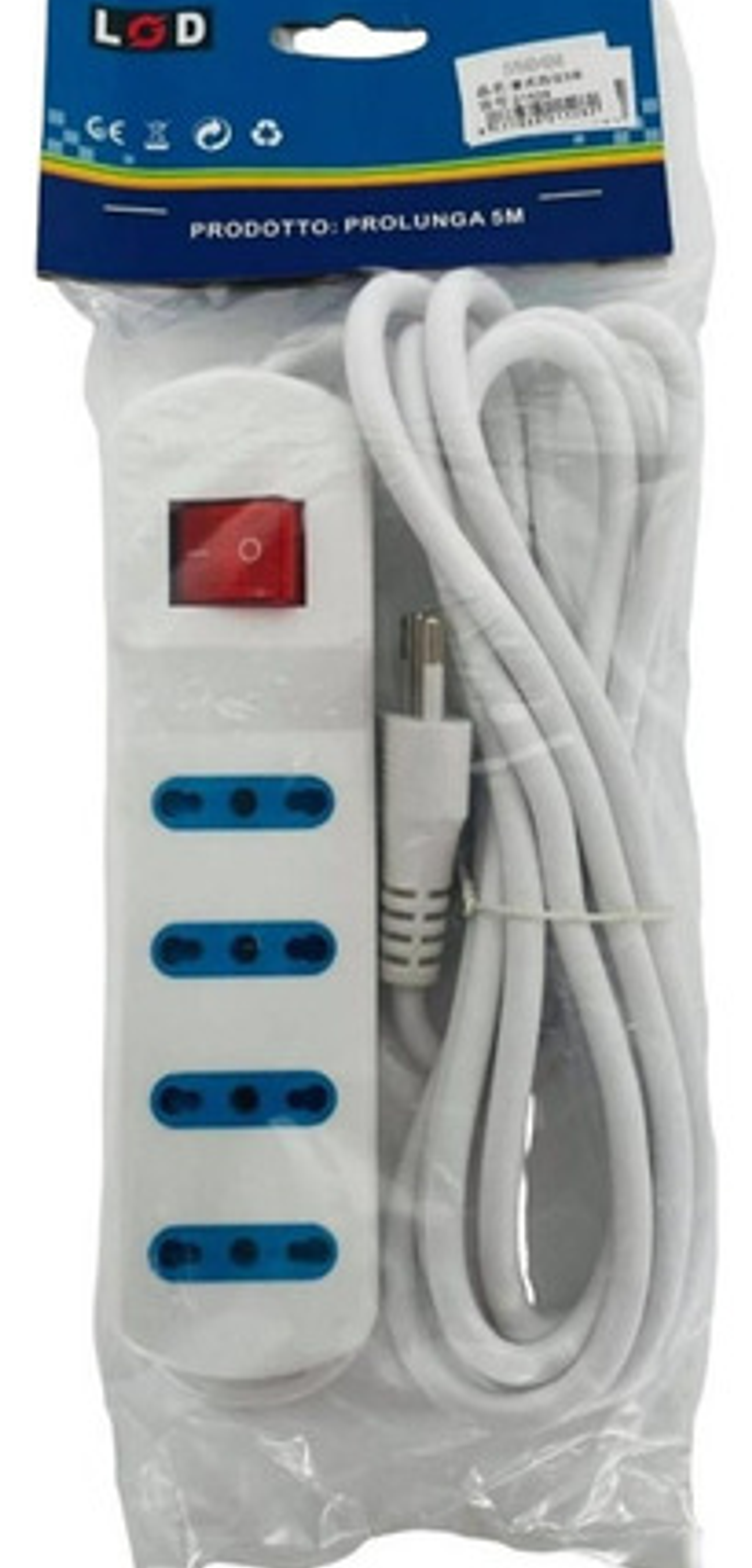 Alargador Multiple Zapatilla 4 Pos 3 Mts Marca M&m Blanco 2