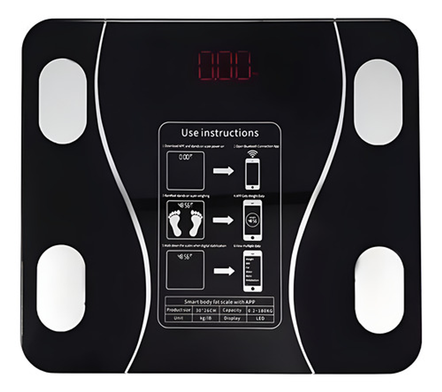 Peso Báscula Digital Balanza Bluetooth Inteligente Pesa Baño 1