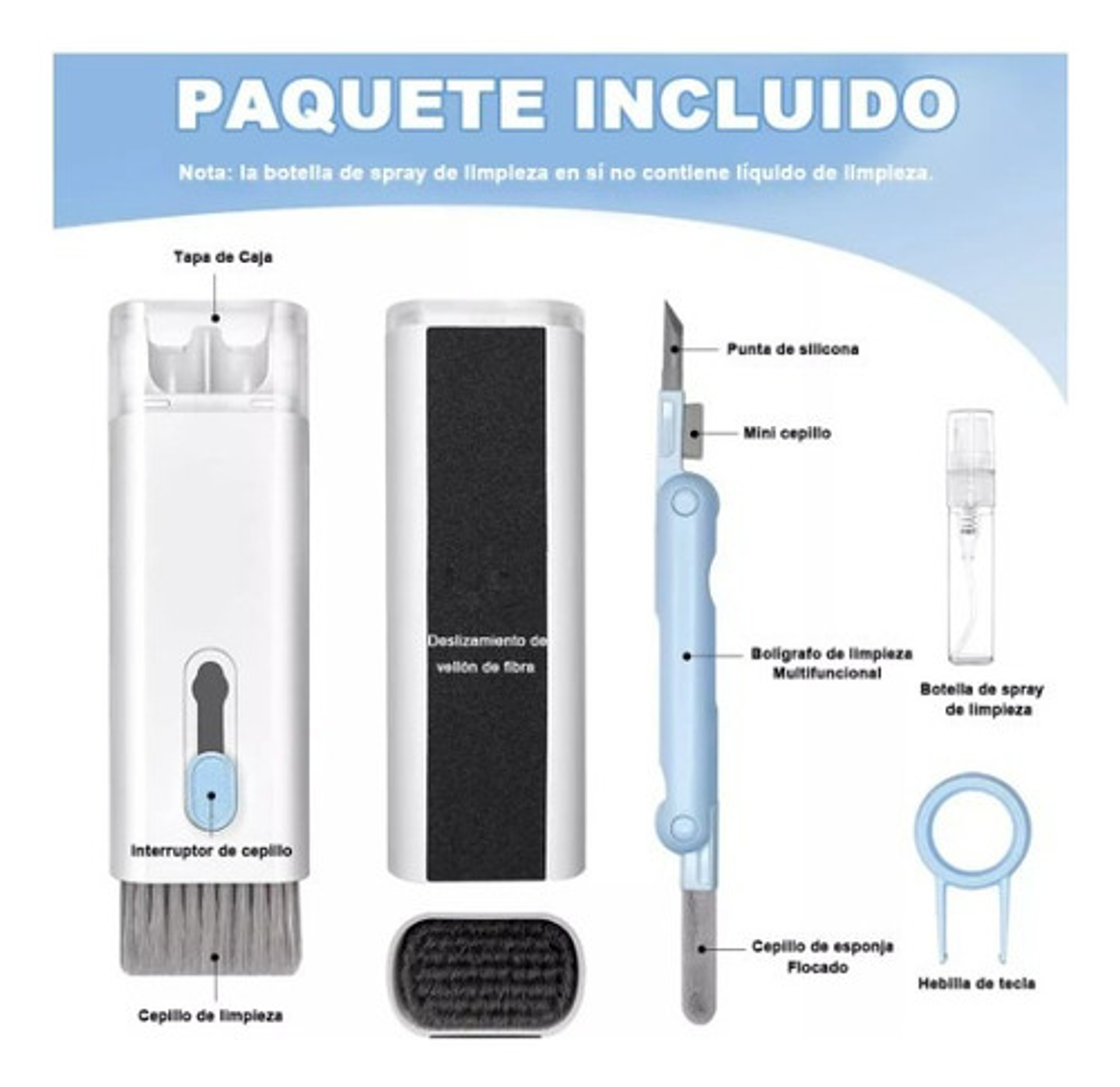 Brocha Limpiadora Para Notebook Y Pc Multifuncional 7 En 1 2