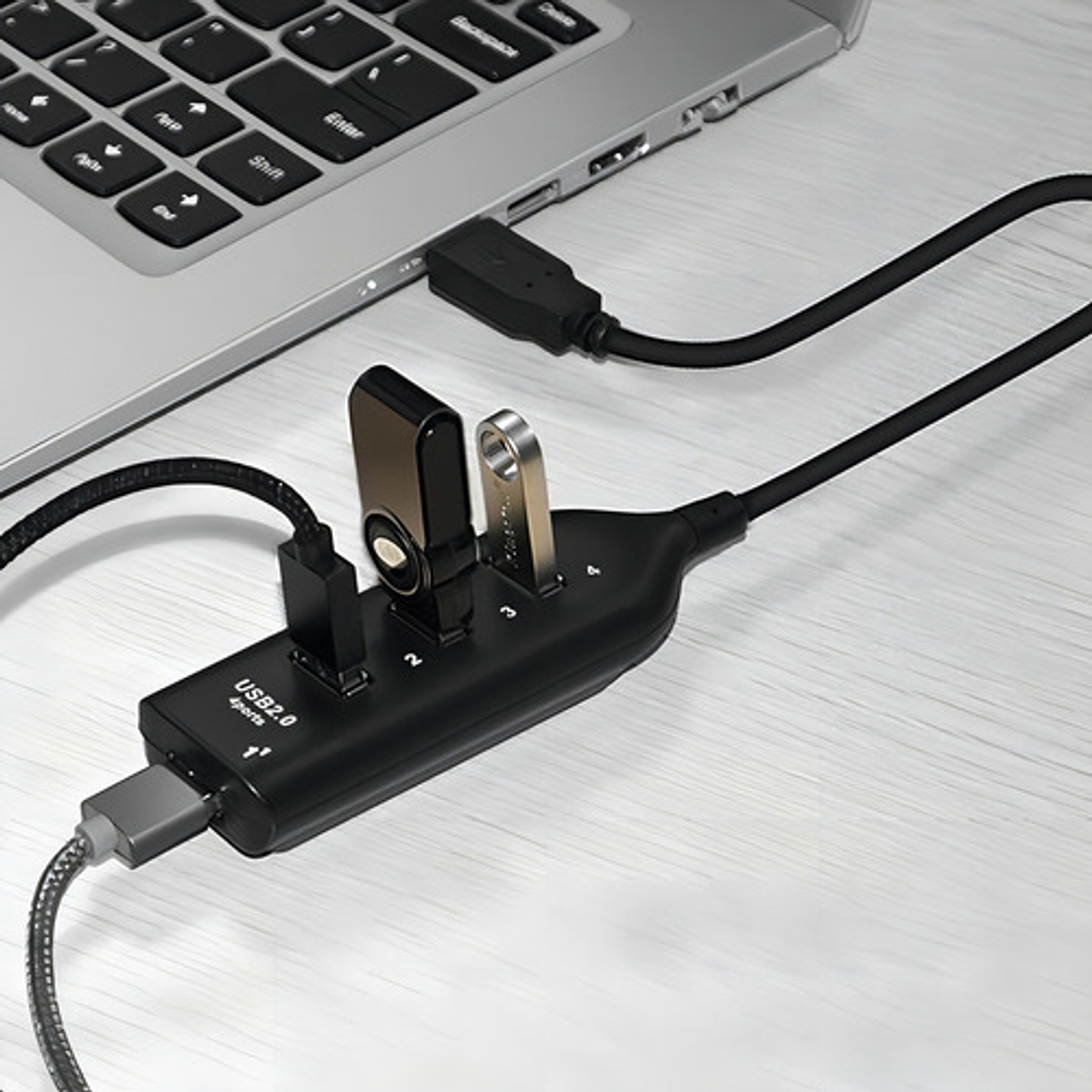 Hub Usb 2.0 De 4 Puertos De Alta Velocidad 7