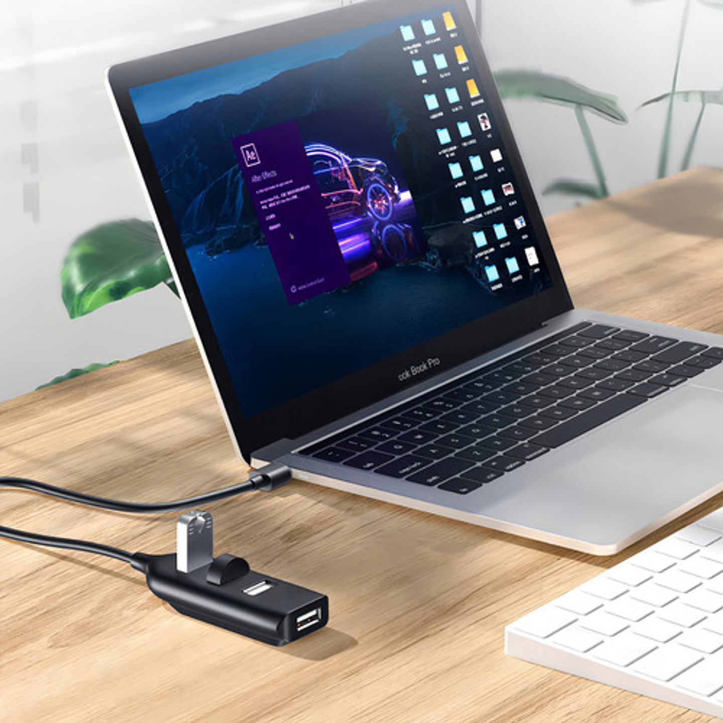 Hub Usb 2.0 De 4 Puertos De Alta Velocidad 9