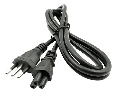 Cable Fuente Poder Tipo Trebol Pc Cargador 1.5 Mts Color Neg