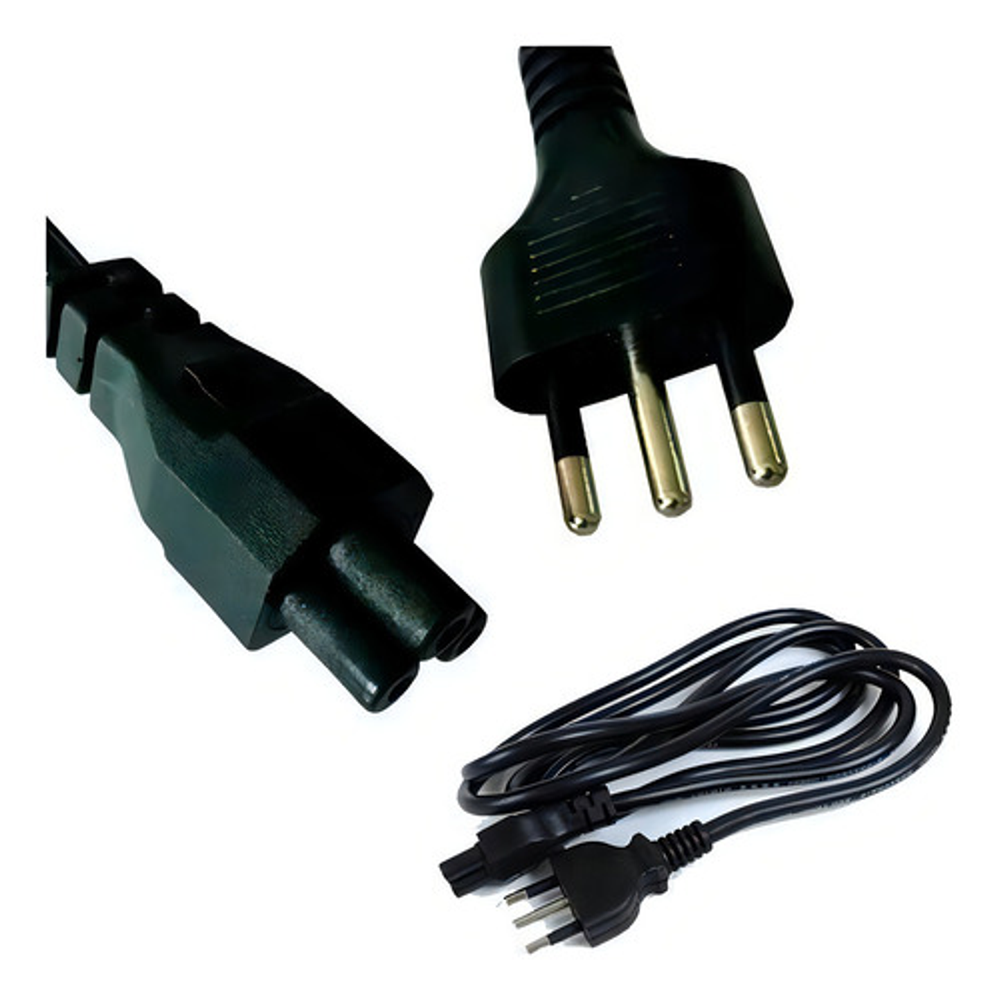 Cable Fuente Poder Tipo Trebol Pc Cargador 1.5 Mts Color Neg 3