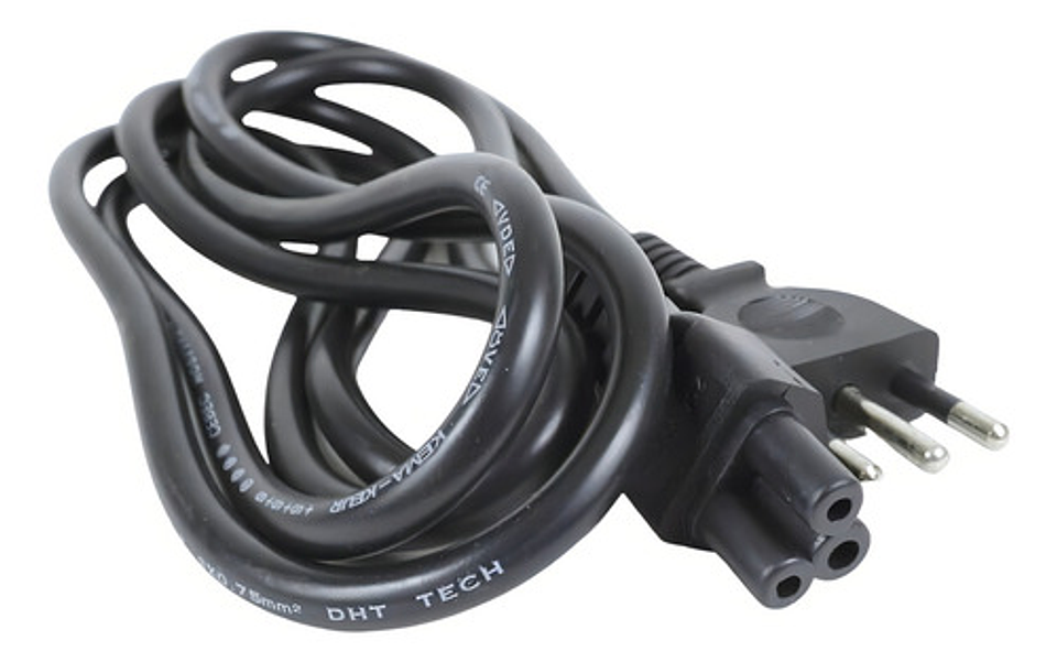 Cable Fuente Poder Tipo Trebol Pc Cargador 1.5 Mts Color Neg 5