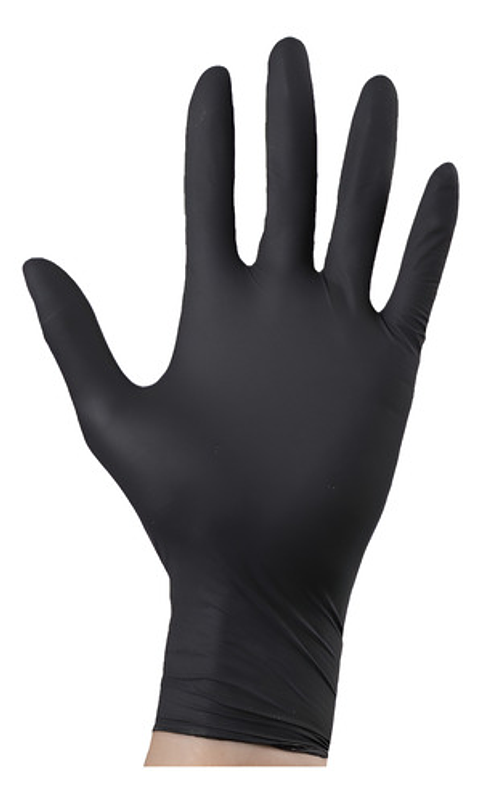 Guantes De Nitrilo Negros Dedos Texturizados (caja 100 Uds)