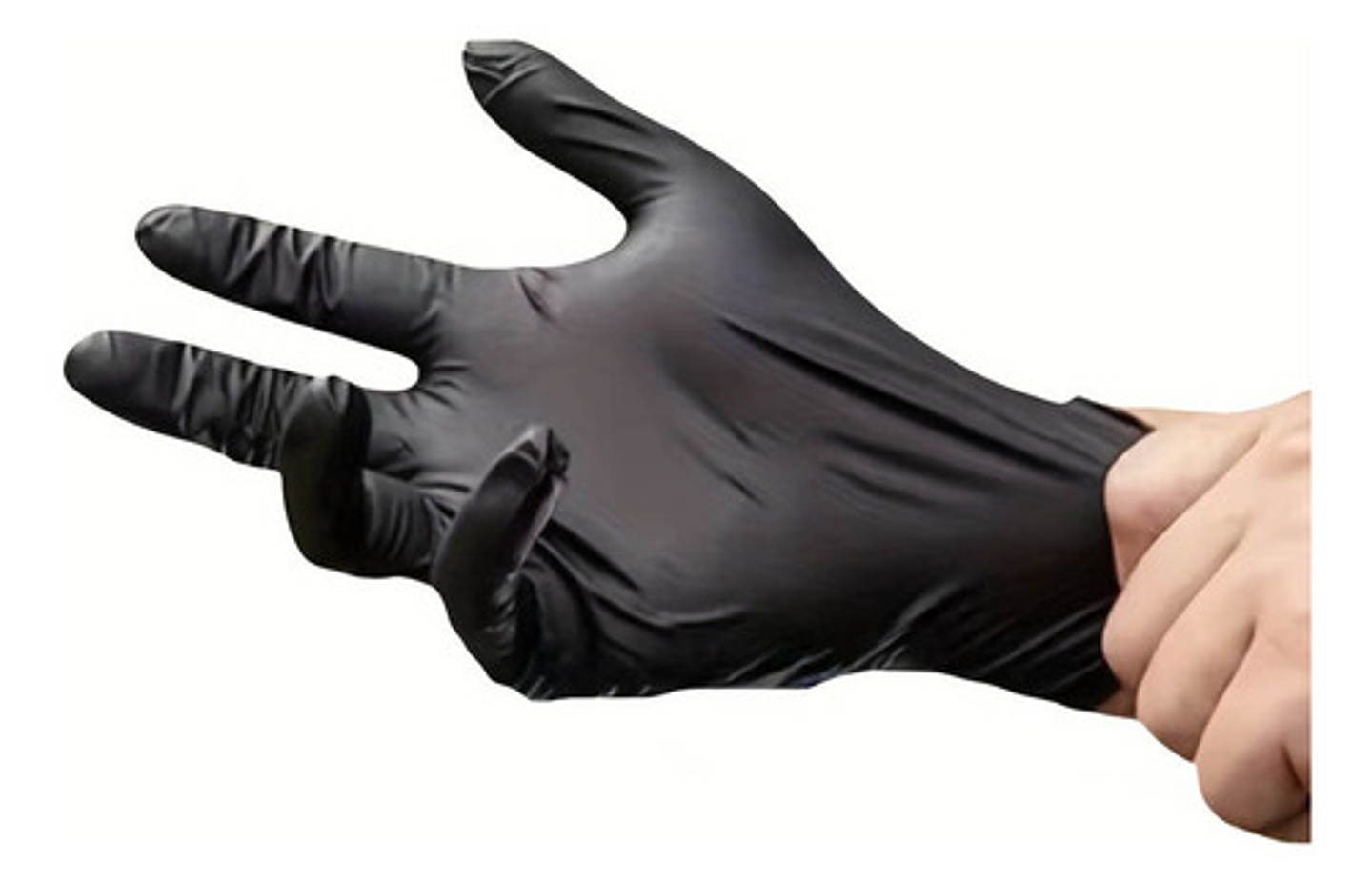 Guantes De Nitrilo Negros Dedos Texturizados (caja 100 Uds) 2