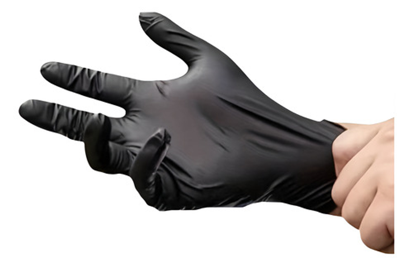 Guantes De Nitrilo Negros Dedos Texturizados (caja 100 Uds) 4