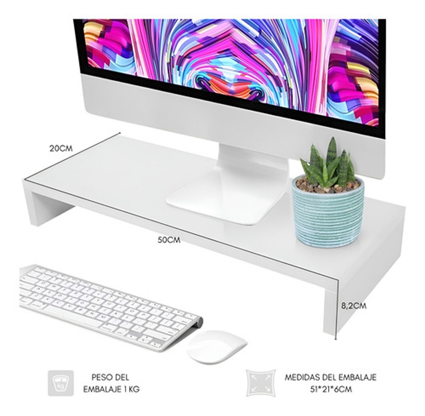 Elevador De Monitor Armable Madera Escritorio Oficina Organizador De Escritorio Armable 2