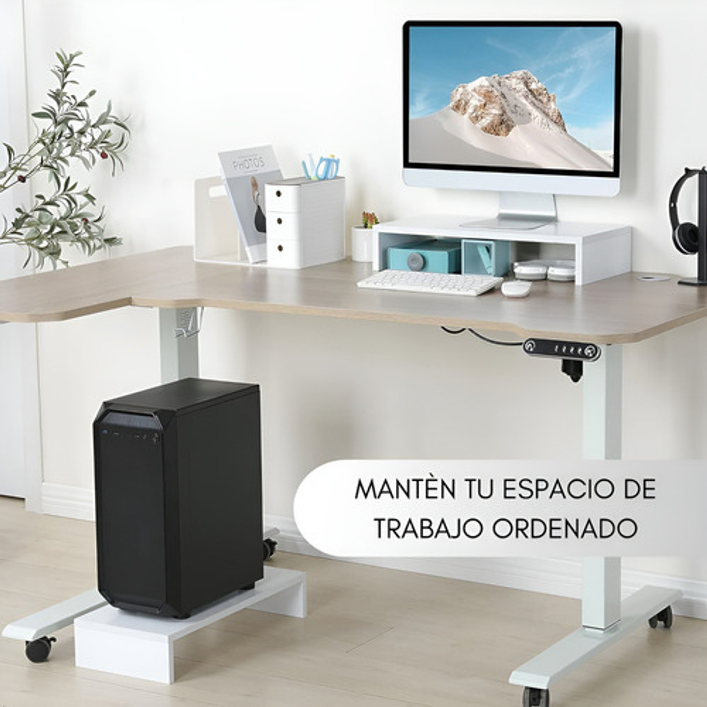Elevador De Monitor Armable Madera Escritorio Oficina Organizador De Escritorio Armable 4